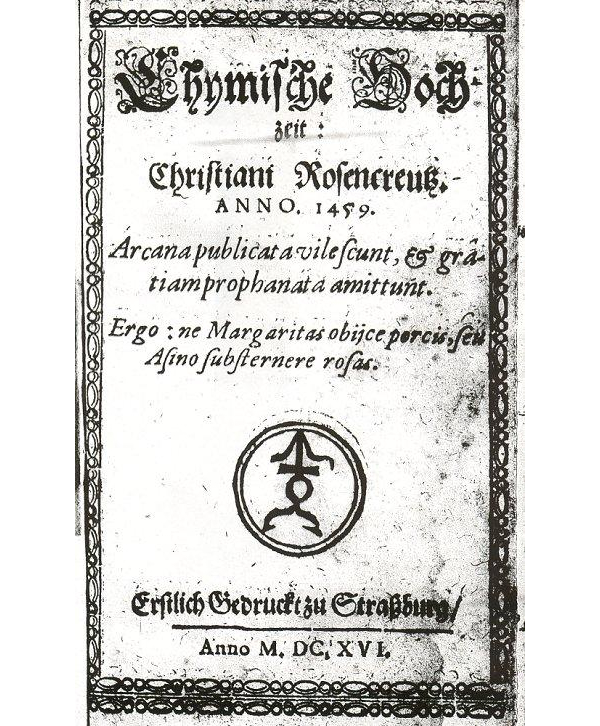 Титульный лист «Химической свадьбы Христиана Розенкрейца», 1616 год Титульный лист «Химической свадьбы Христиана Розенкрейца», 1616 год